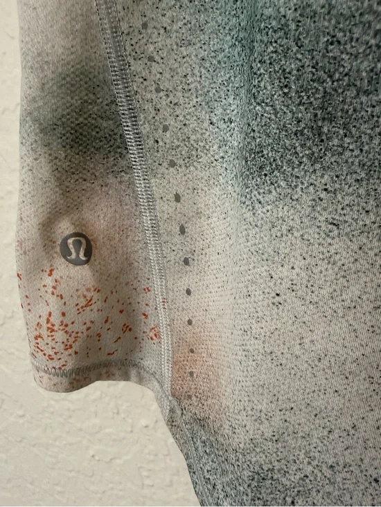 Lululemon Short Sleeve Crew Tee in Spray Camo Teal & Orange - Picture 3 of 3